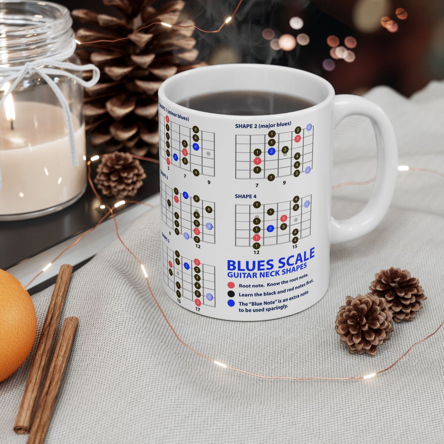 Guitar Mug with Blues Scale