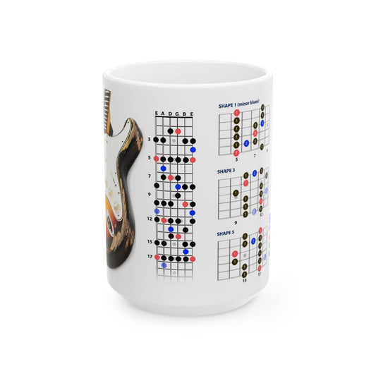 Guitar Mug with Blues Scale