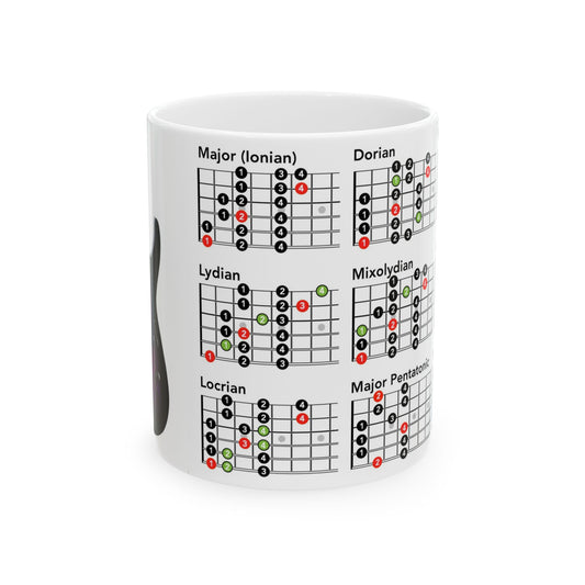 Purple Guitar with Modes Ceramic Mug 11oz