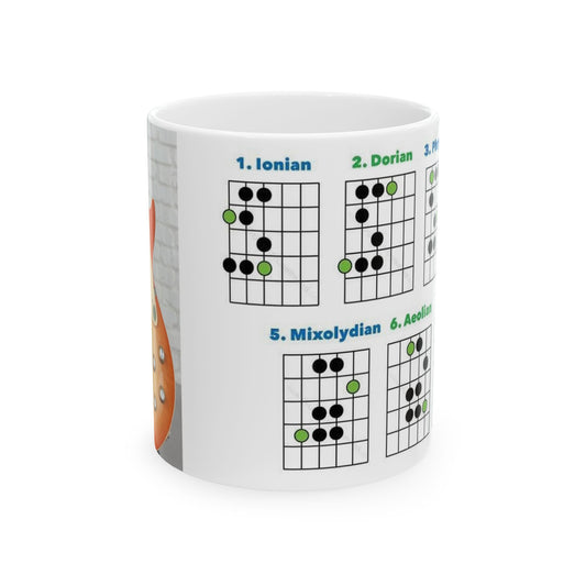 Guitar with Modes Ceramic Mug 11oz